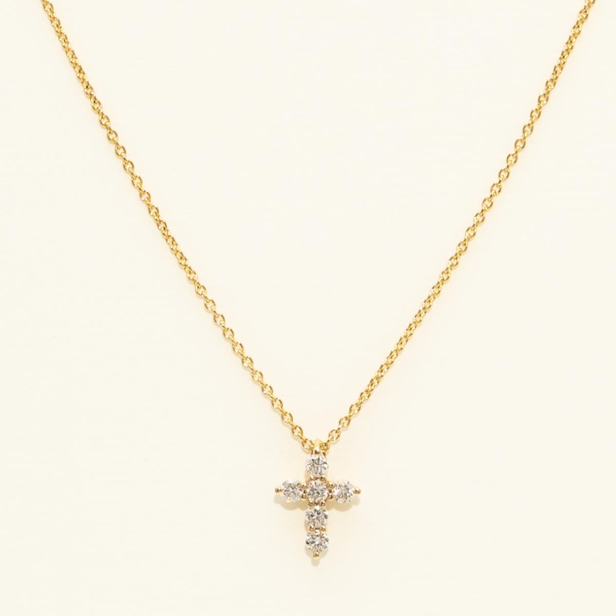 Diamond Cross Necklace in 14kt Yellow Gold (1/7ct tw)