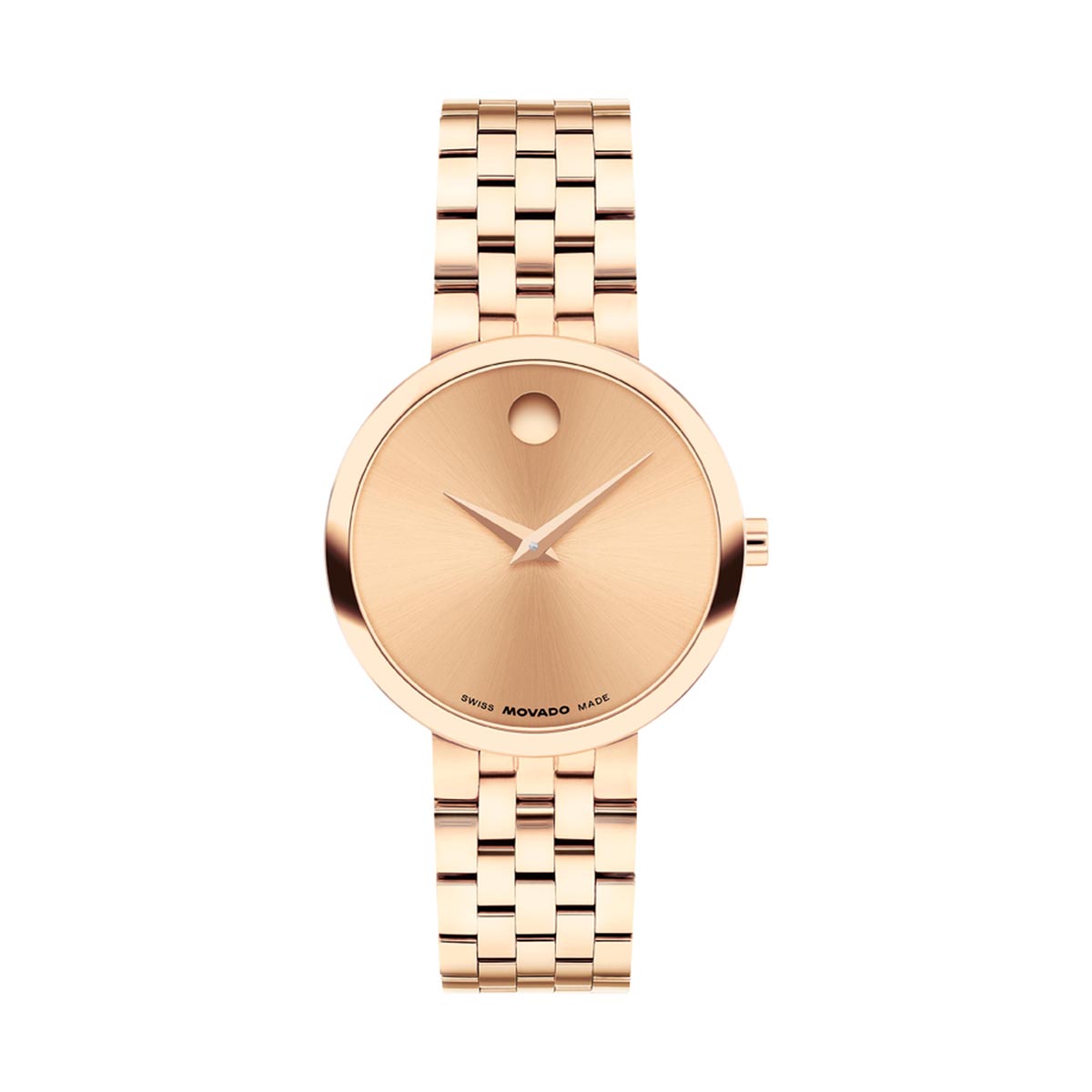 Movado Museum Classic Womens Watch with Rose Gold Toned Dial and Rose Gold Toned Bracelet (Swiss quartz movement)