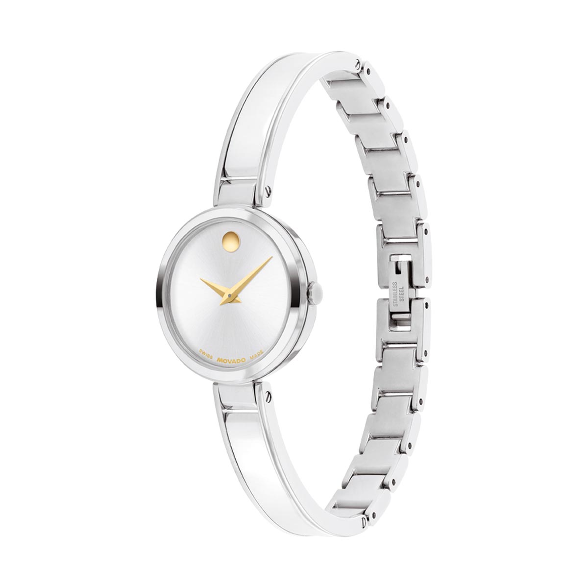 Moda Watch Group Movado Moda Womens Watch with White Dial and Stainless Steel Bracelet ...
