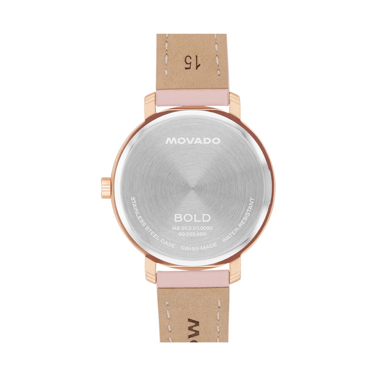 Movado Bold Evolution 2.0 Womens Watch with Pink Dial and Pink Leather Strap (Swiss quartz movement)
