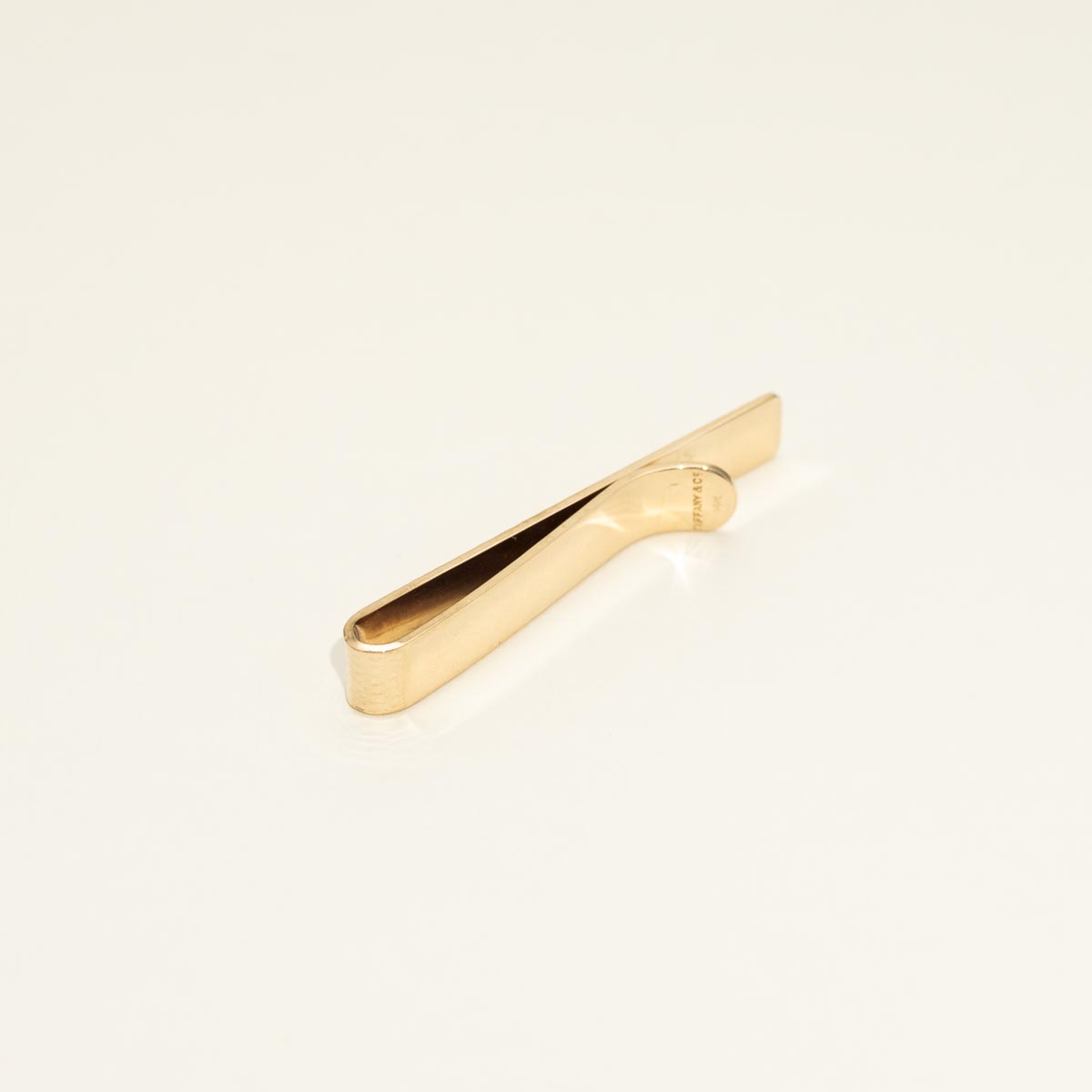 Estate Tiffany and Co. Textured Tie Bar in 14kt Yellow Gold