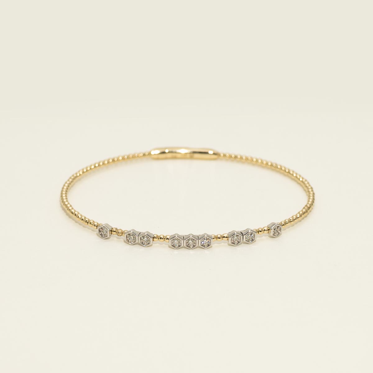 Diamond Flexible Bangle Bracelet in 14kt Yellow and White Gold (1/5ct tw)