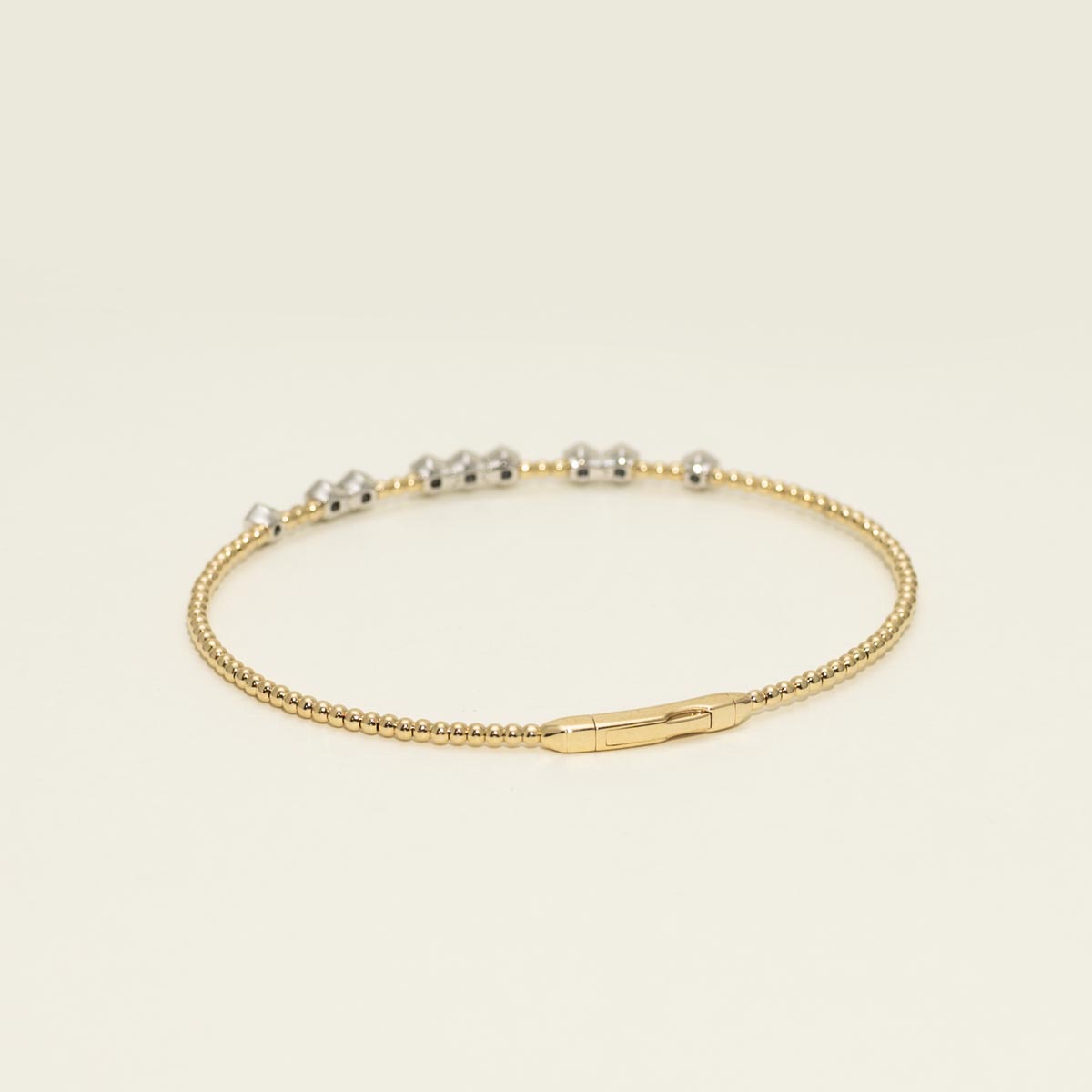 Diamond Flexible Bangle Bracelet in 14kt Yellow and White Gold (1/5ct tw)