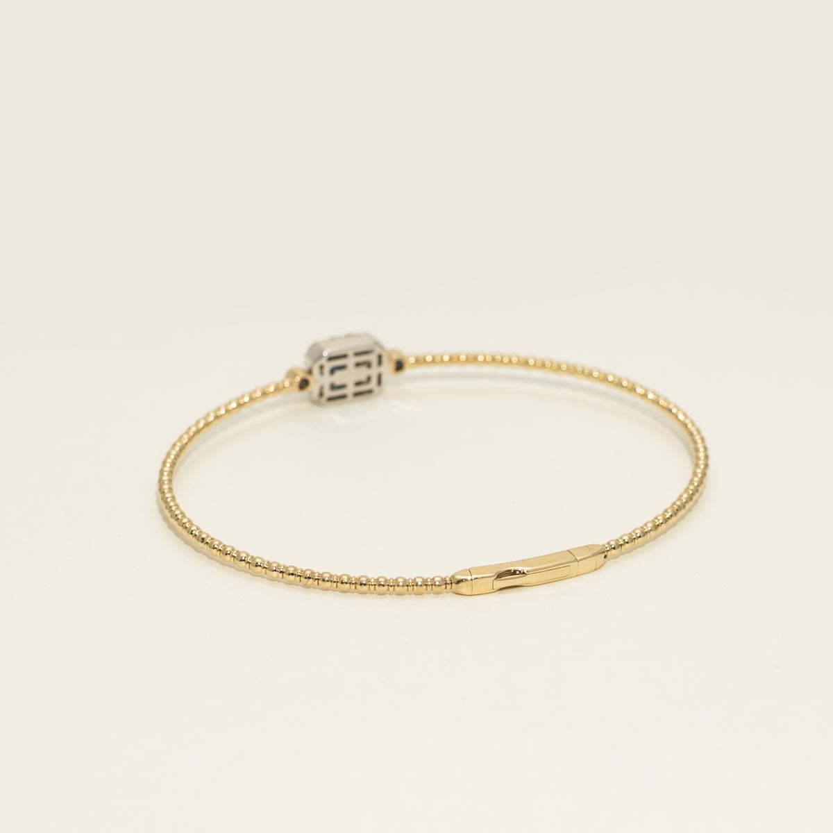 Emerald Cut Sapphire Flexible Bangle Bracelet in 14kt Yellow and White Gold (3/8ct tw)