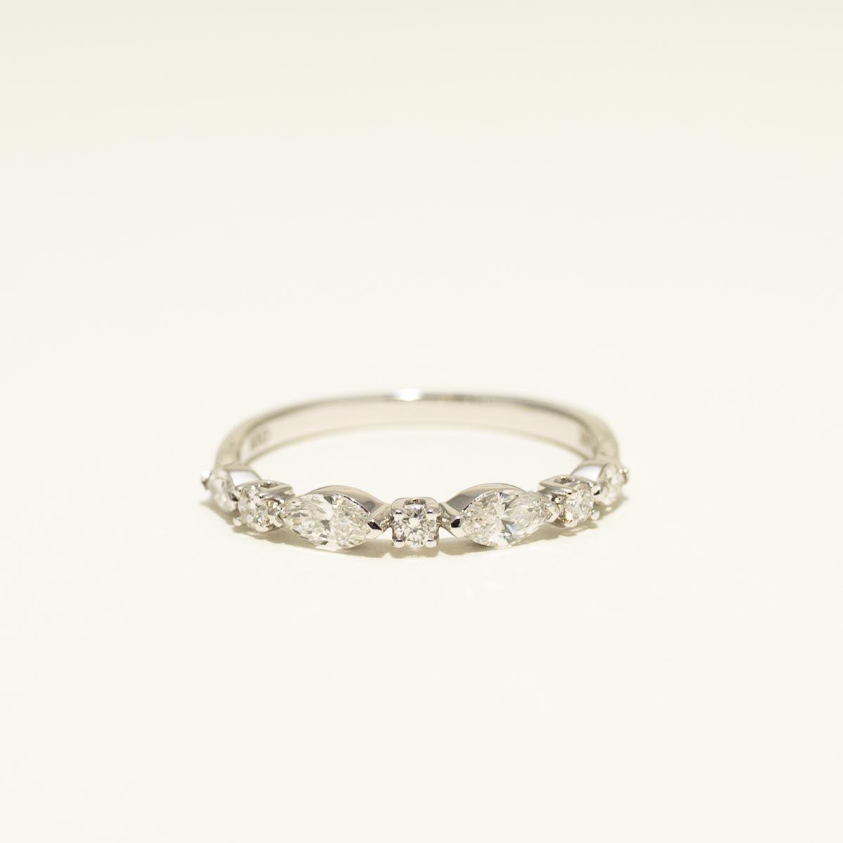 Marquise and Round Diamond Wedding Band in 14kt White Gold (1/2ct tw)