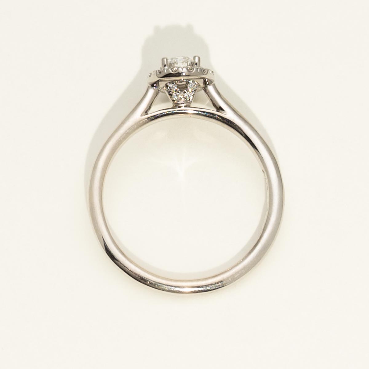 Estate Pear Diamond Halo Engagement Ring in 14kt White Gold (3/8ct tw)