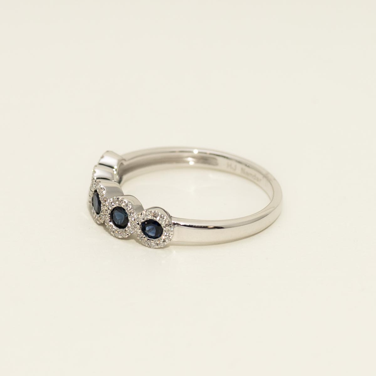 Sapphire Halo Ring in 14kt White Gold with Diamonds (1/7ct tw)