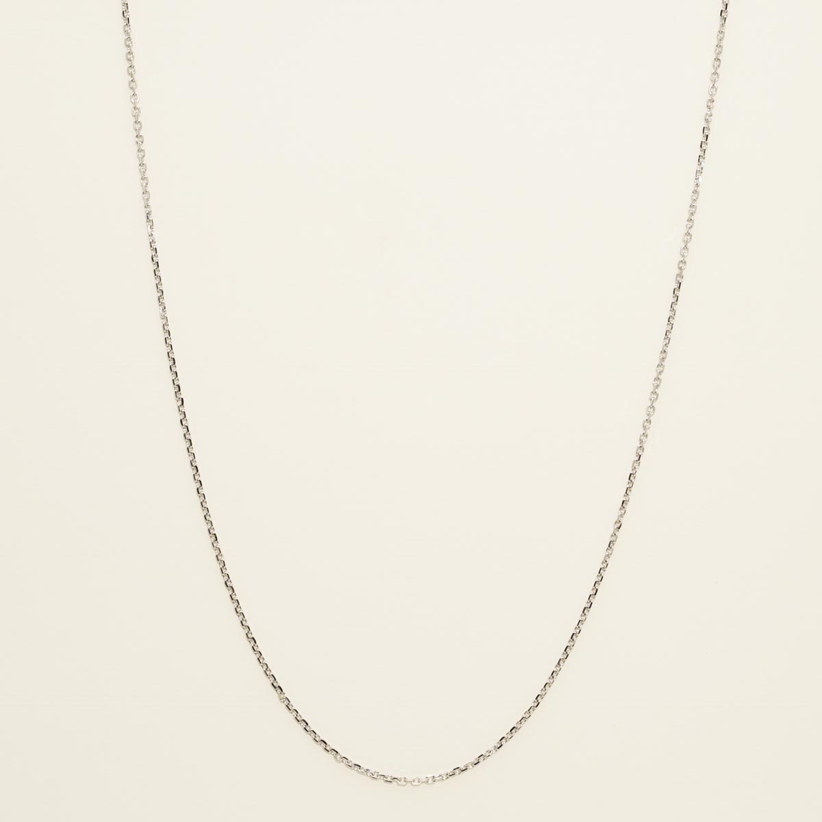 Diamond Cut Cable Chain in 14kt White Gold (18 inches and 1.3mm wide)