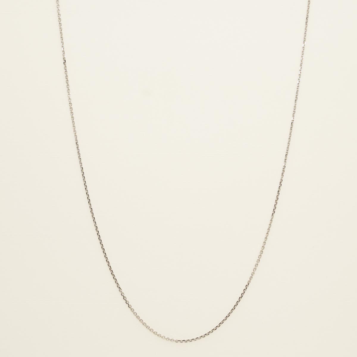 Adjustable Diamond Cut Cable Chain in 14kt White Gold (26 inches and 1.1mm wide)