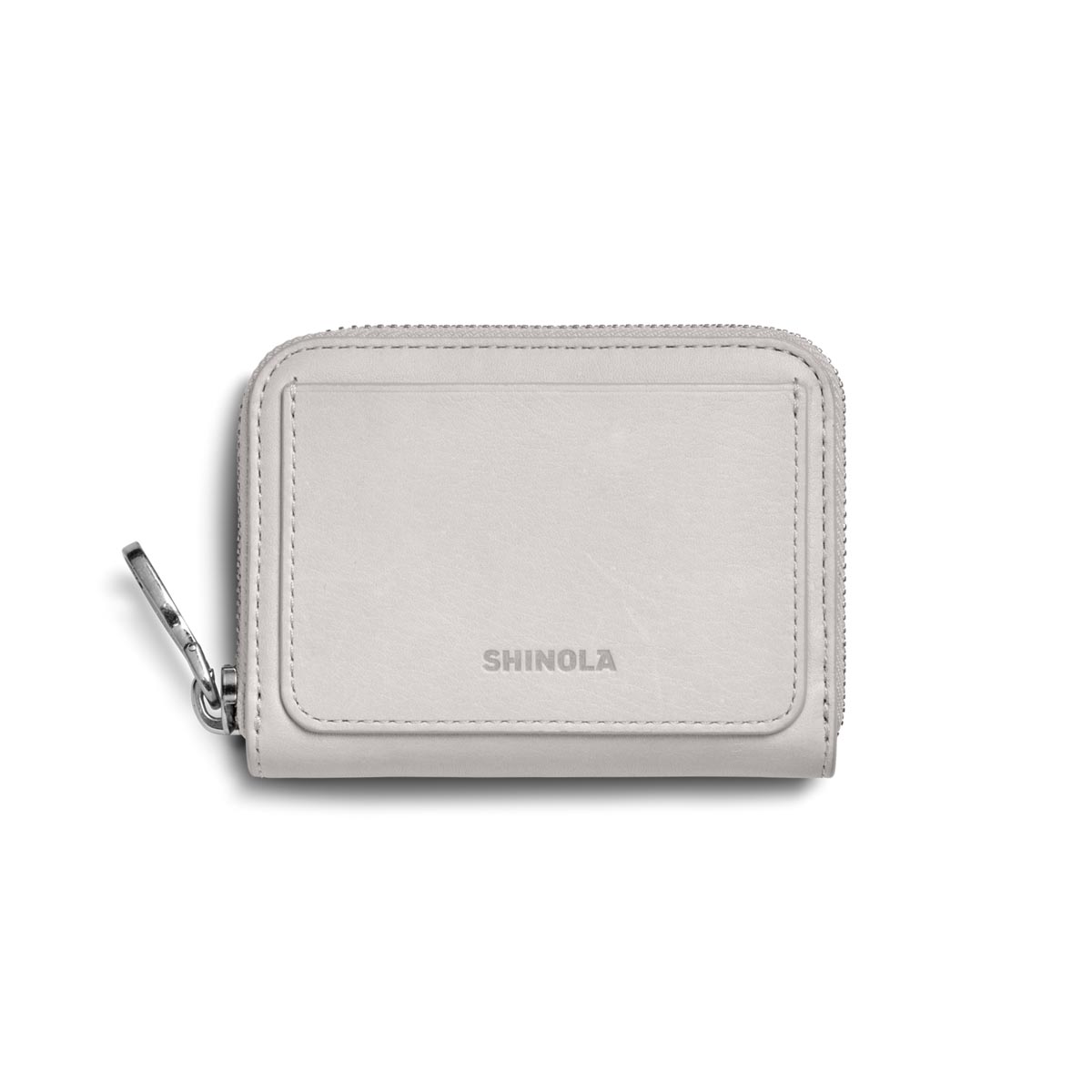 Shinola Off White Leather Pocket Zip Wallet