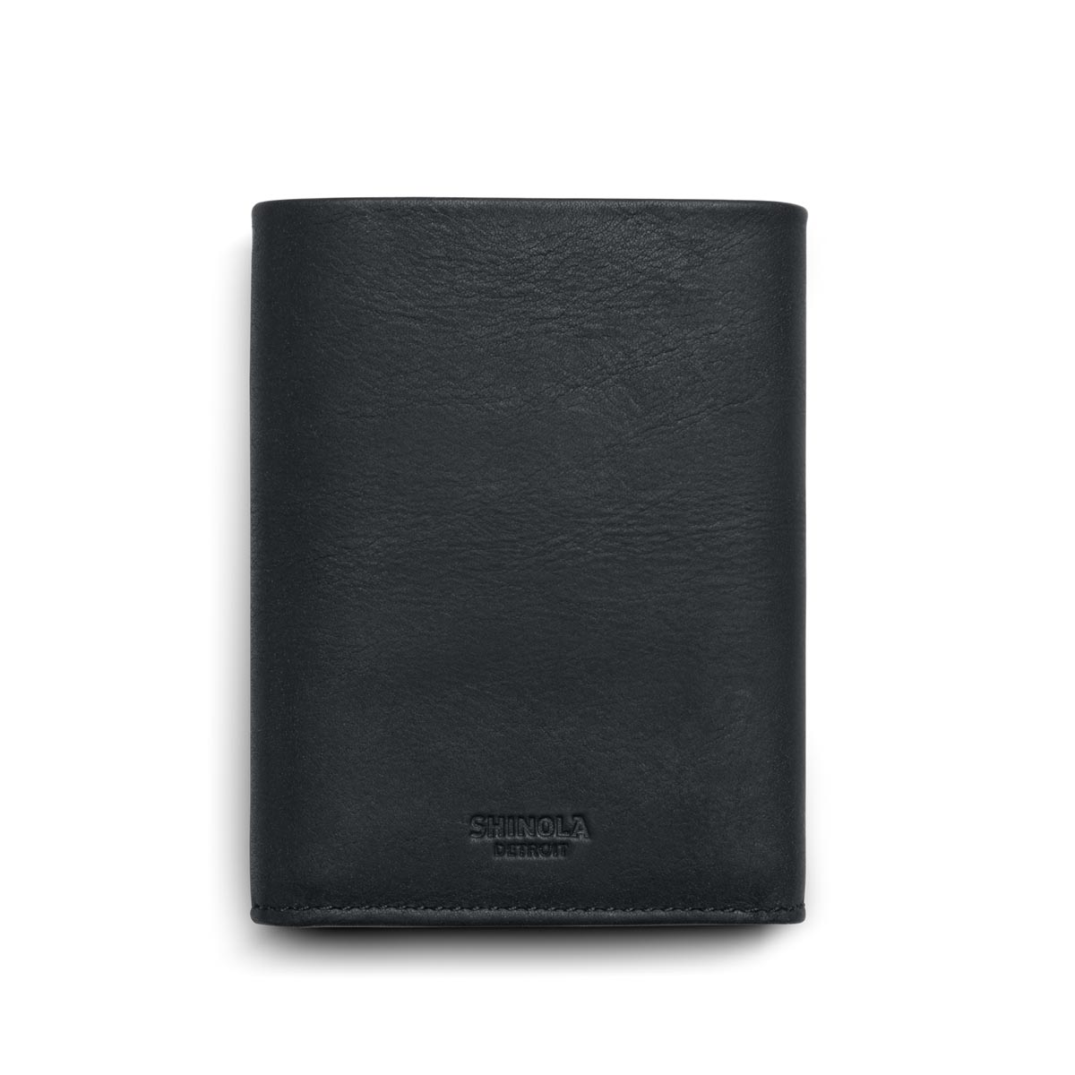 Shinola Black Leather Tri Fold Wallet