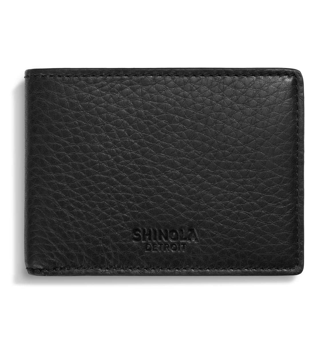 Shinola Black Leather Slim Bifold Wallet