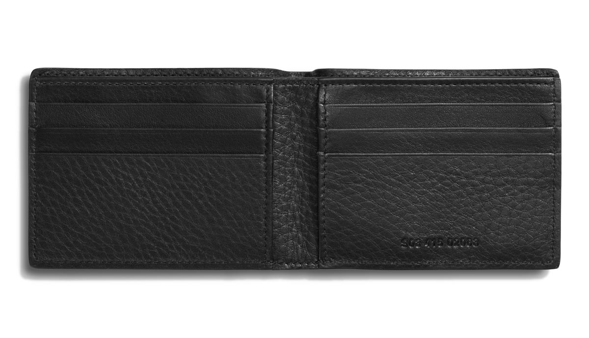Shinola Black Leather Slim Bifold Wallet