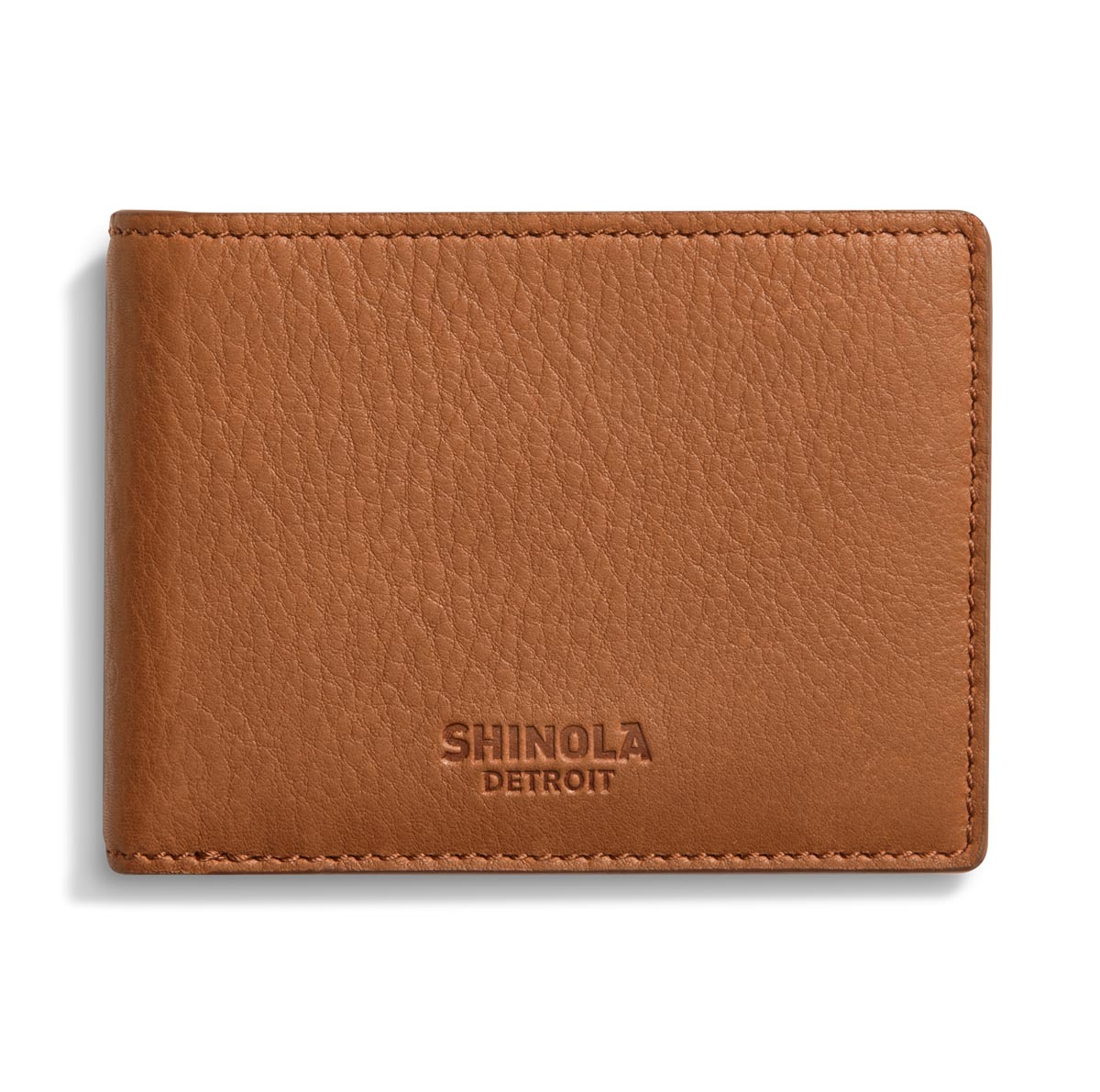 Shinola Brown Leather Slim Bifold Wallet