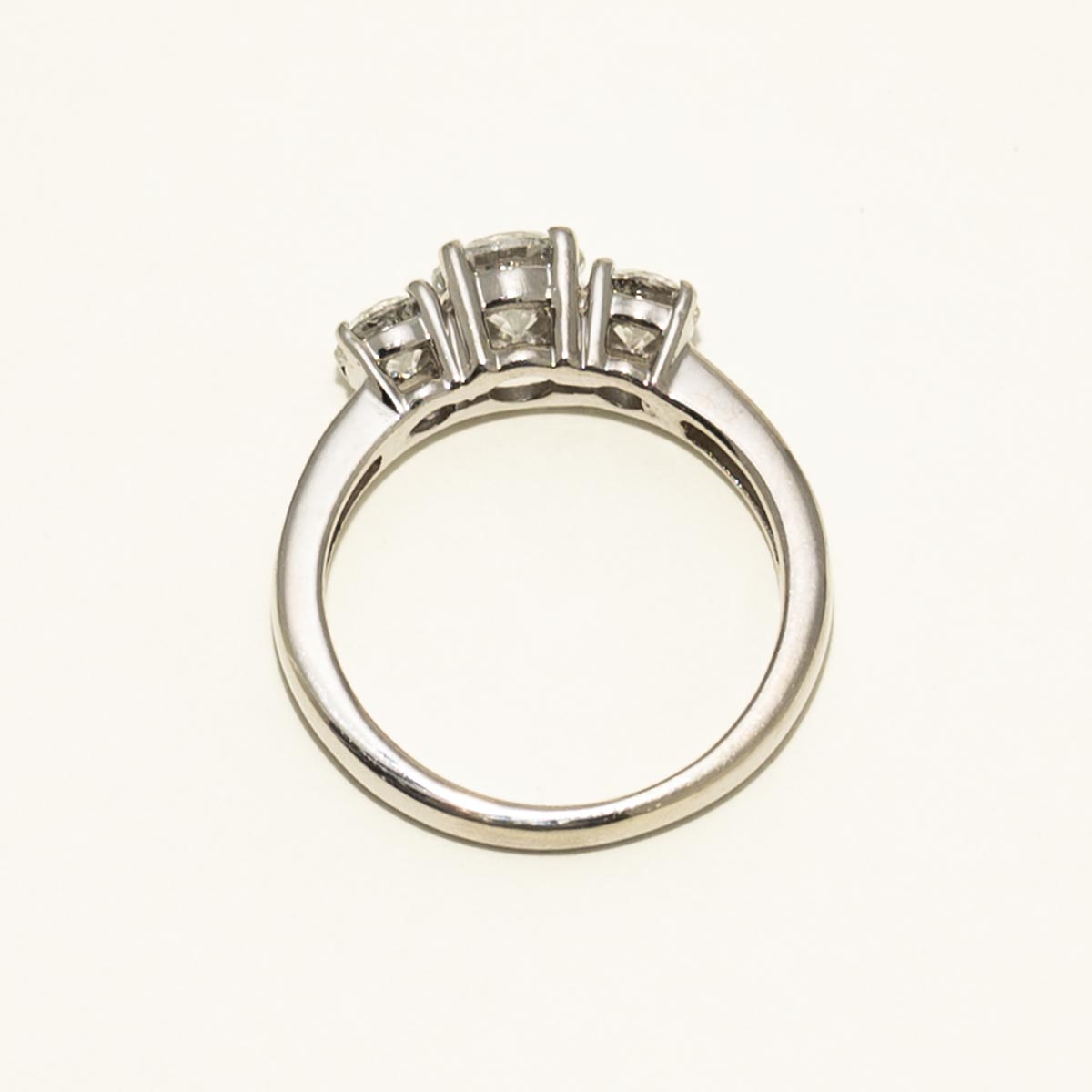 Estate Three Stone Diamond Engagement Ring in 14kt White Gold (1 1/2ct tw)