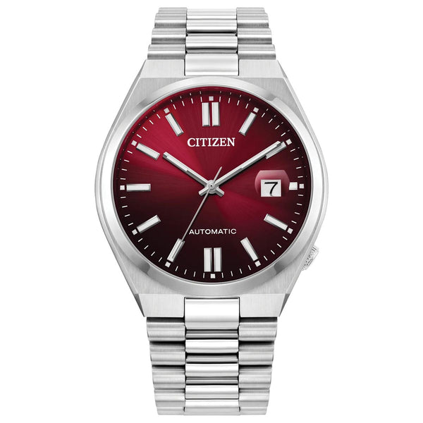 Citizen Tsuyosa Watch with Red Dial and Stainless Steel Bracelet