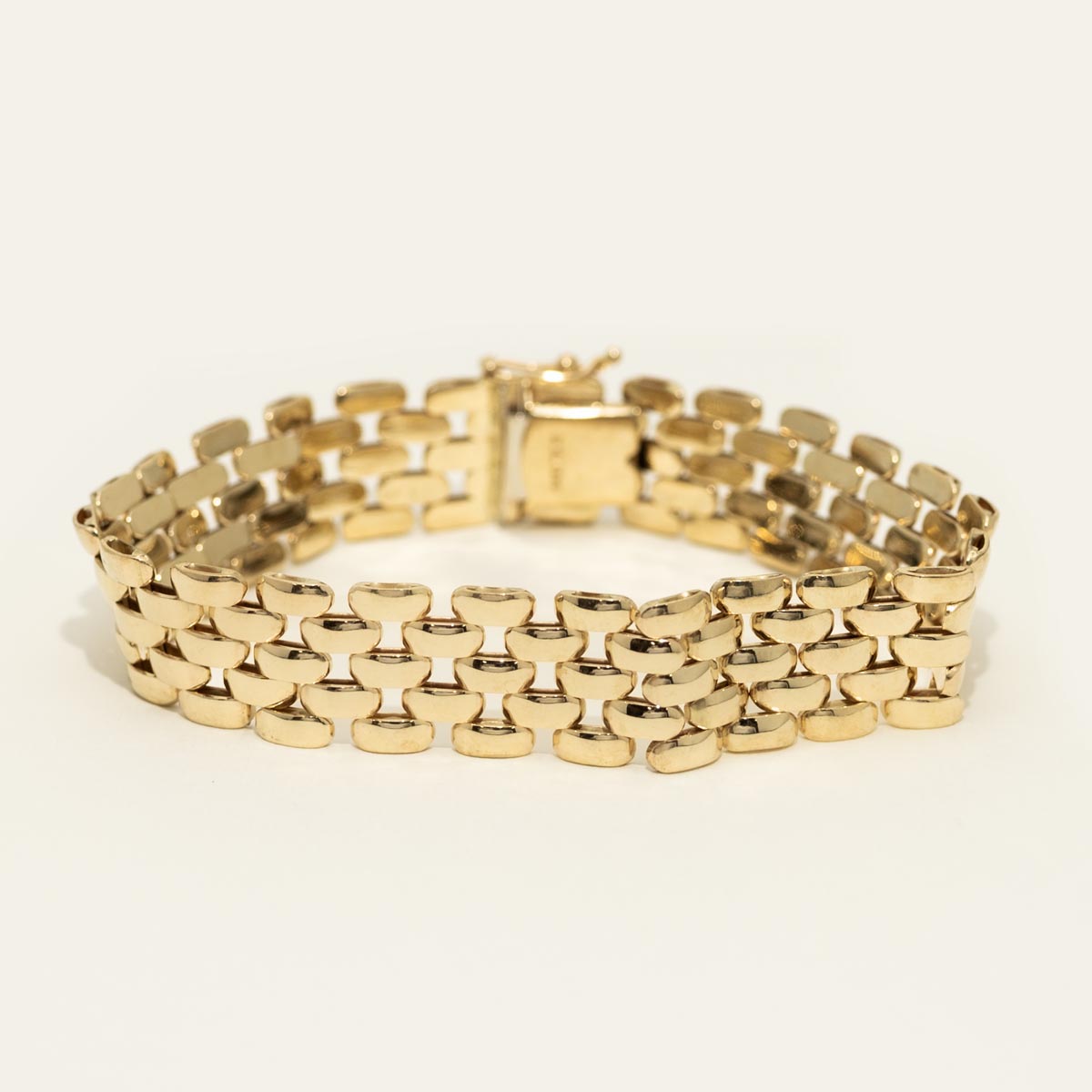 Estate Panther Link Bracelet in 14kt Yellow Gold
