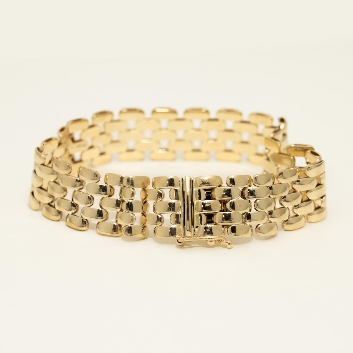 Estate Panther Link Bracelet in 14kt Yellow Gold