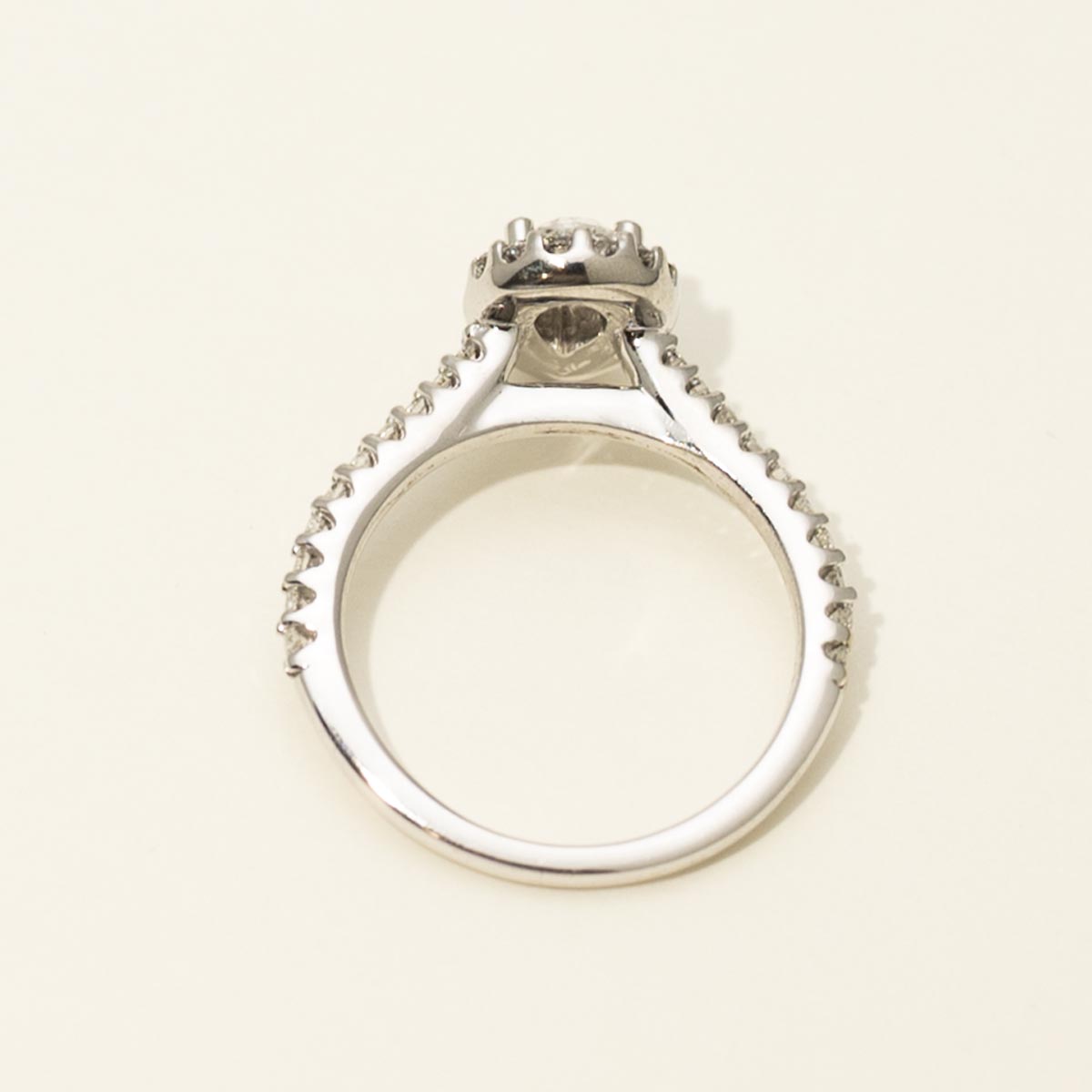 Estate Pear Diamond Halo Engagement Ring in 14kt White Gold (1/2ct tw)