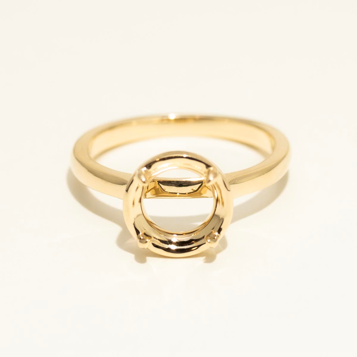 Bezel Solitaire Engagement Ring Setting in 14kt Yellow Gold