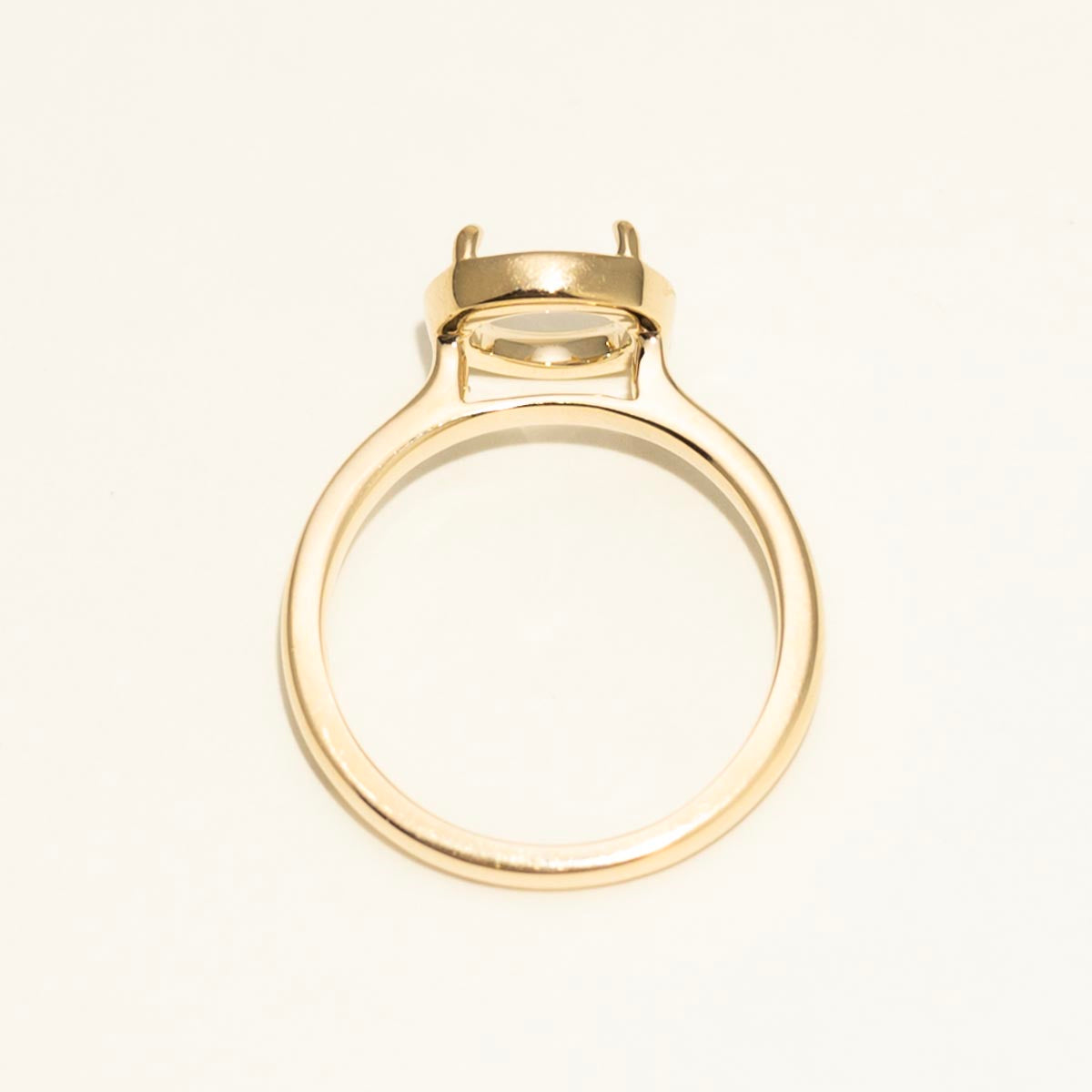 Bezel Solitaire Engagement Ring Setting in 14kt Yellow Gold