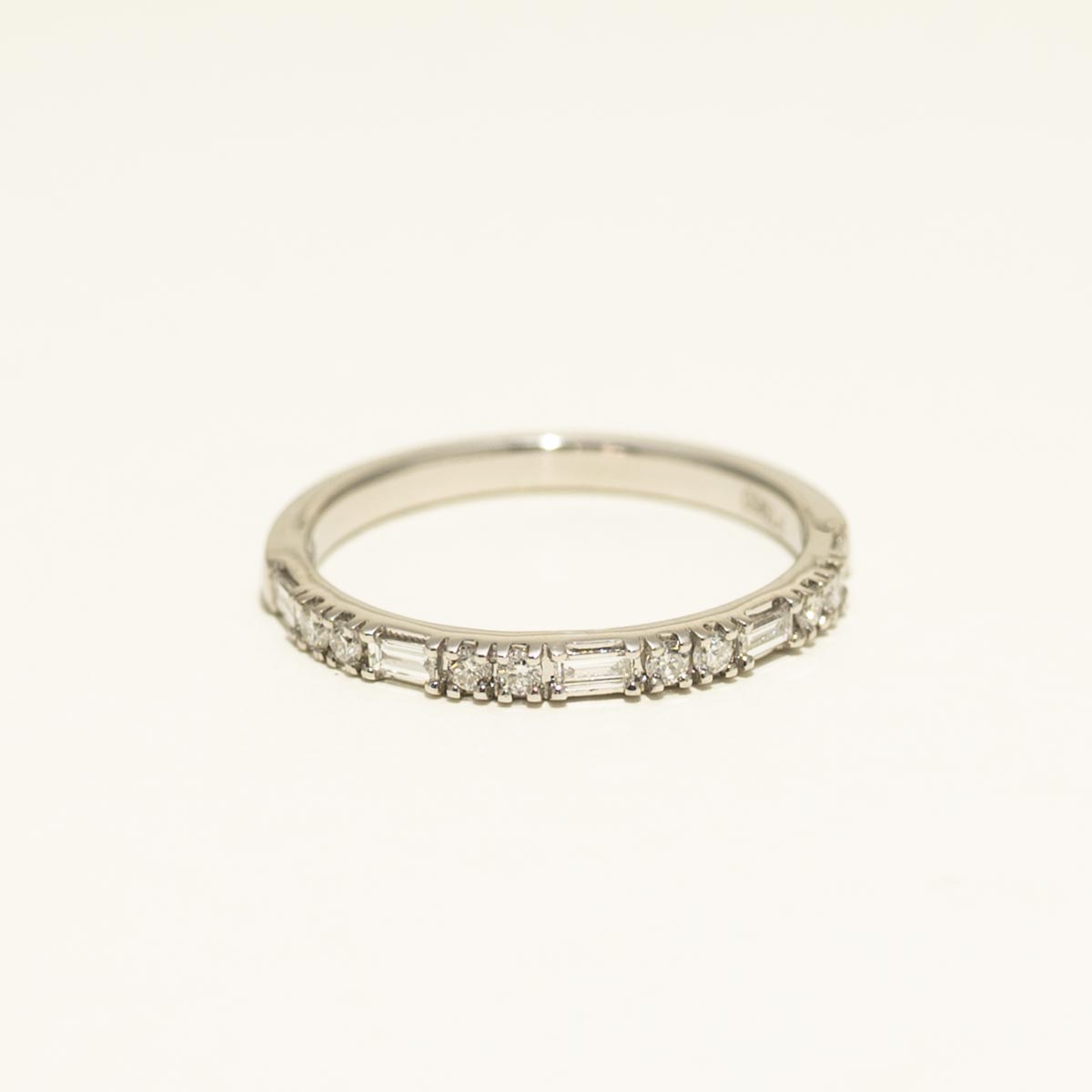 Baguette and Round Diamond Band in Platinum (1/4ct tw)