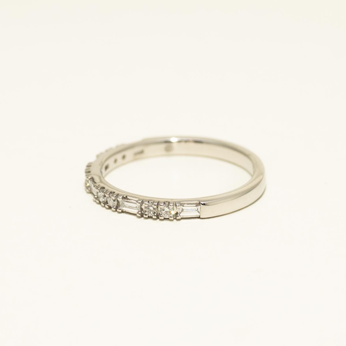 Baguette and Round Diamond Band in Platinum (1/4ct tw)