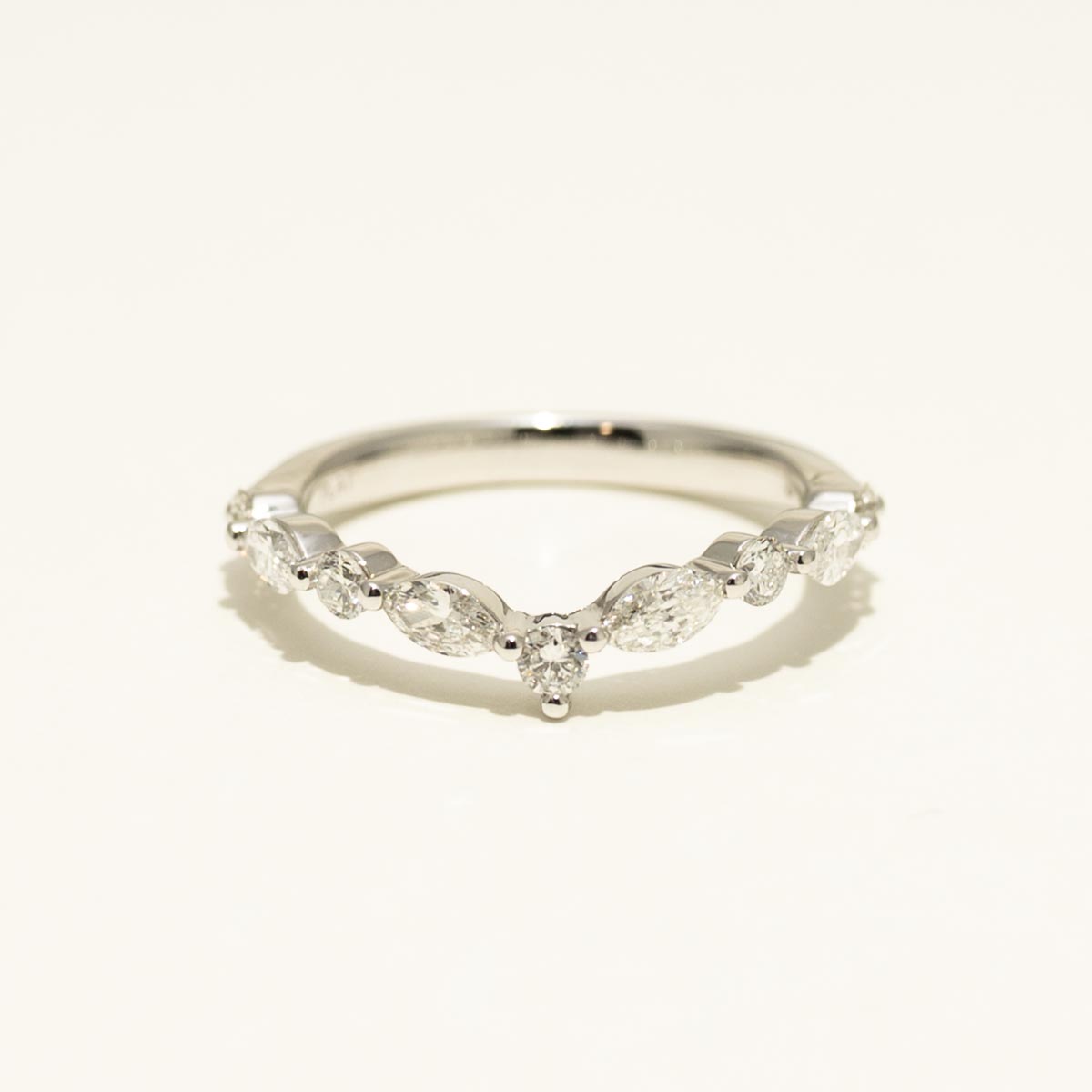 Marquise and Round Diamond Curved Band in Platinum (5/8ct tw)