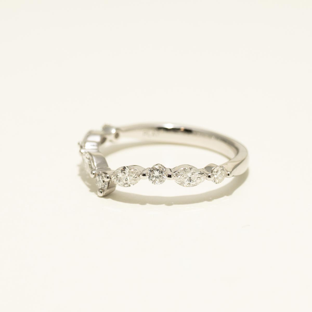 Marquise and Round Diamond Curved Band in Platinum (5/8ct tw)