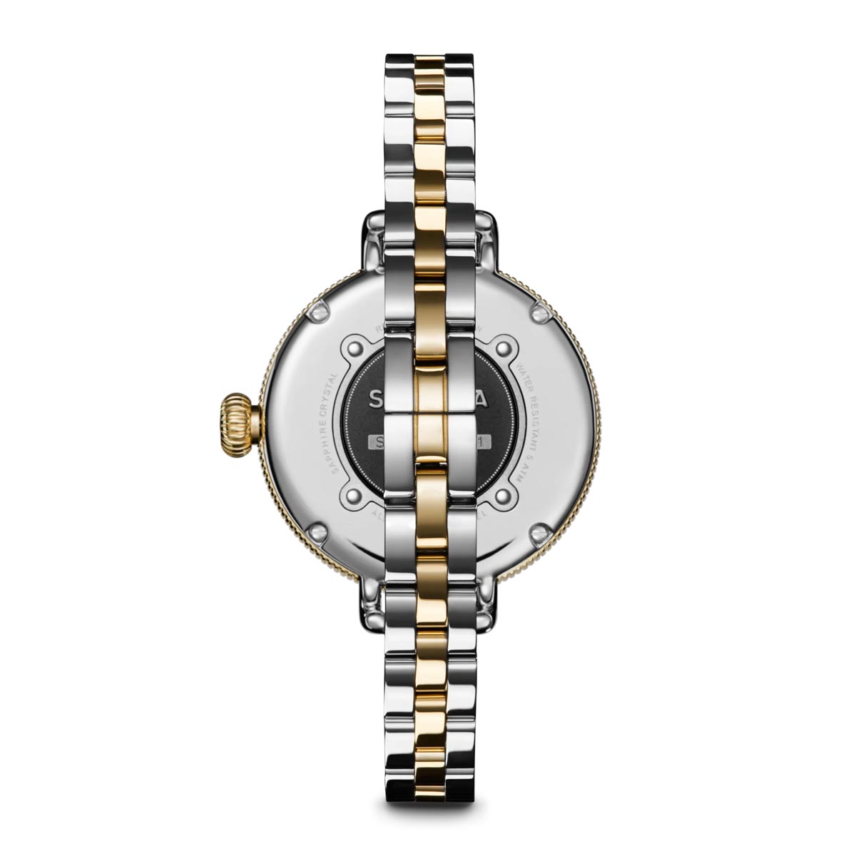 Shinola Birdy Watch with Tan Dial and Yellow and White Stainless Steel Bracelet (quartz movement)