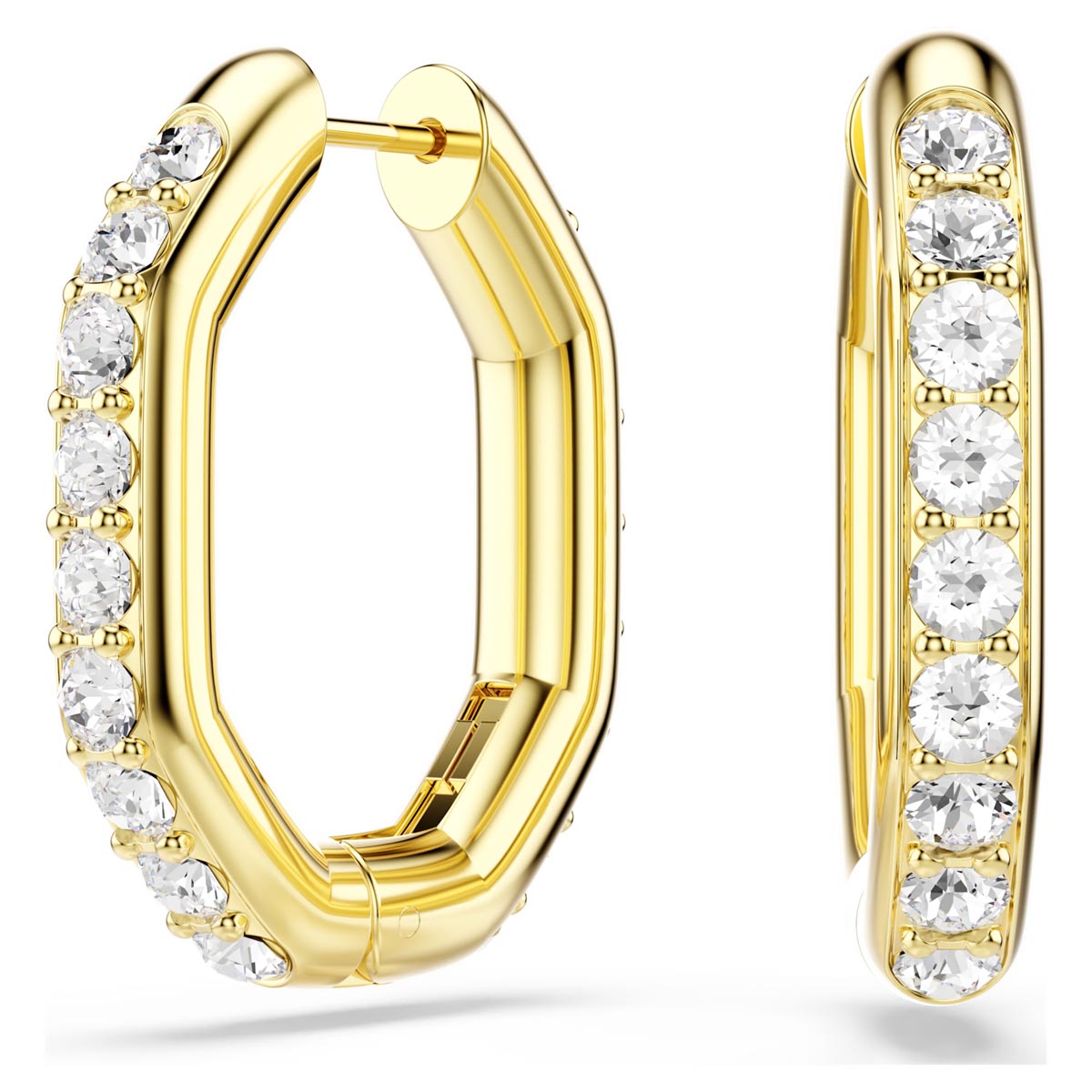 Swarovski Dextera Hoop Earrings in Yellow Tone Plate