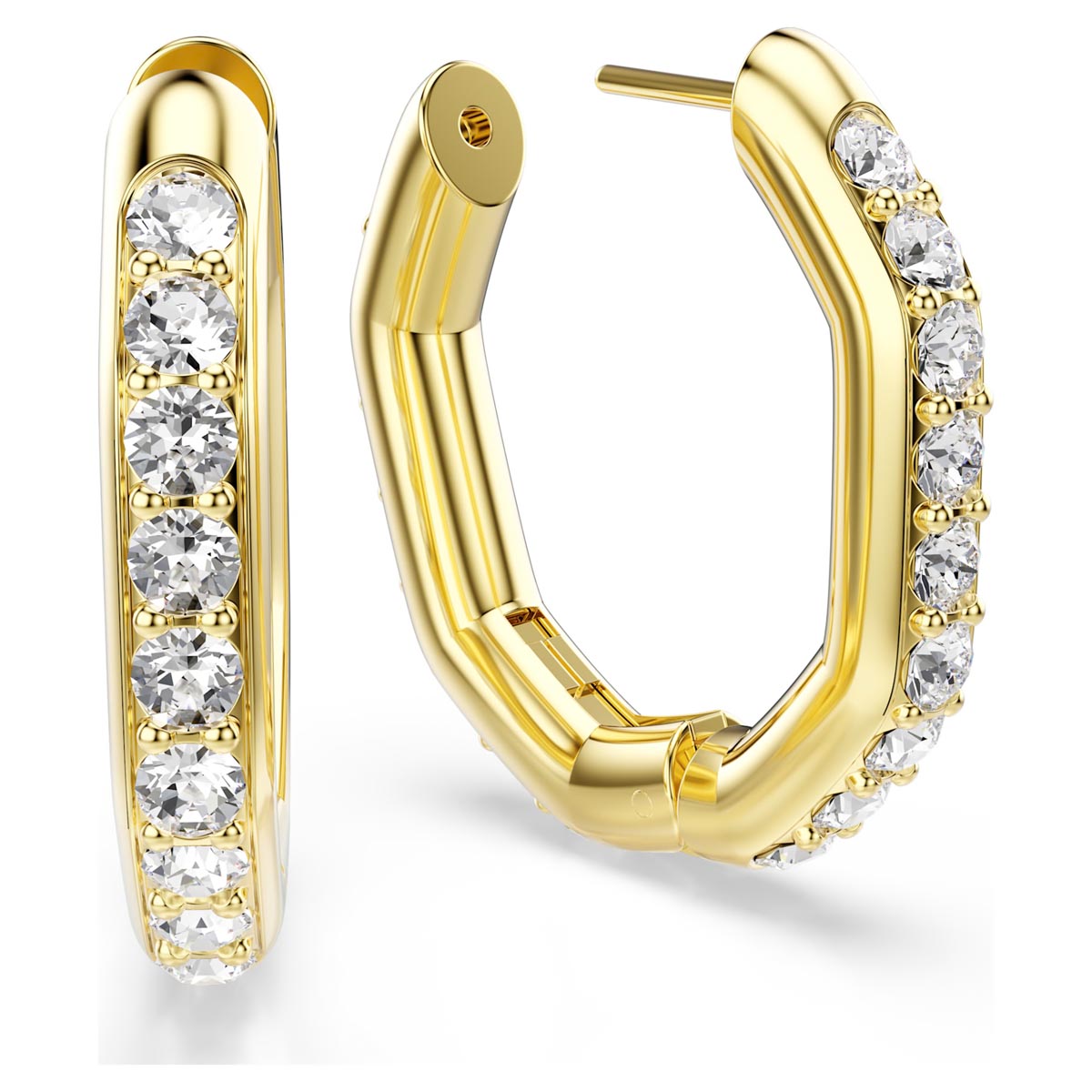 Swarovski Dextera Hoop Earrings in Yellow Tone Plate