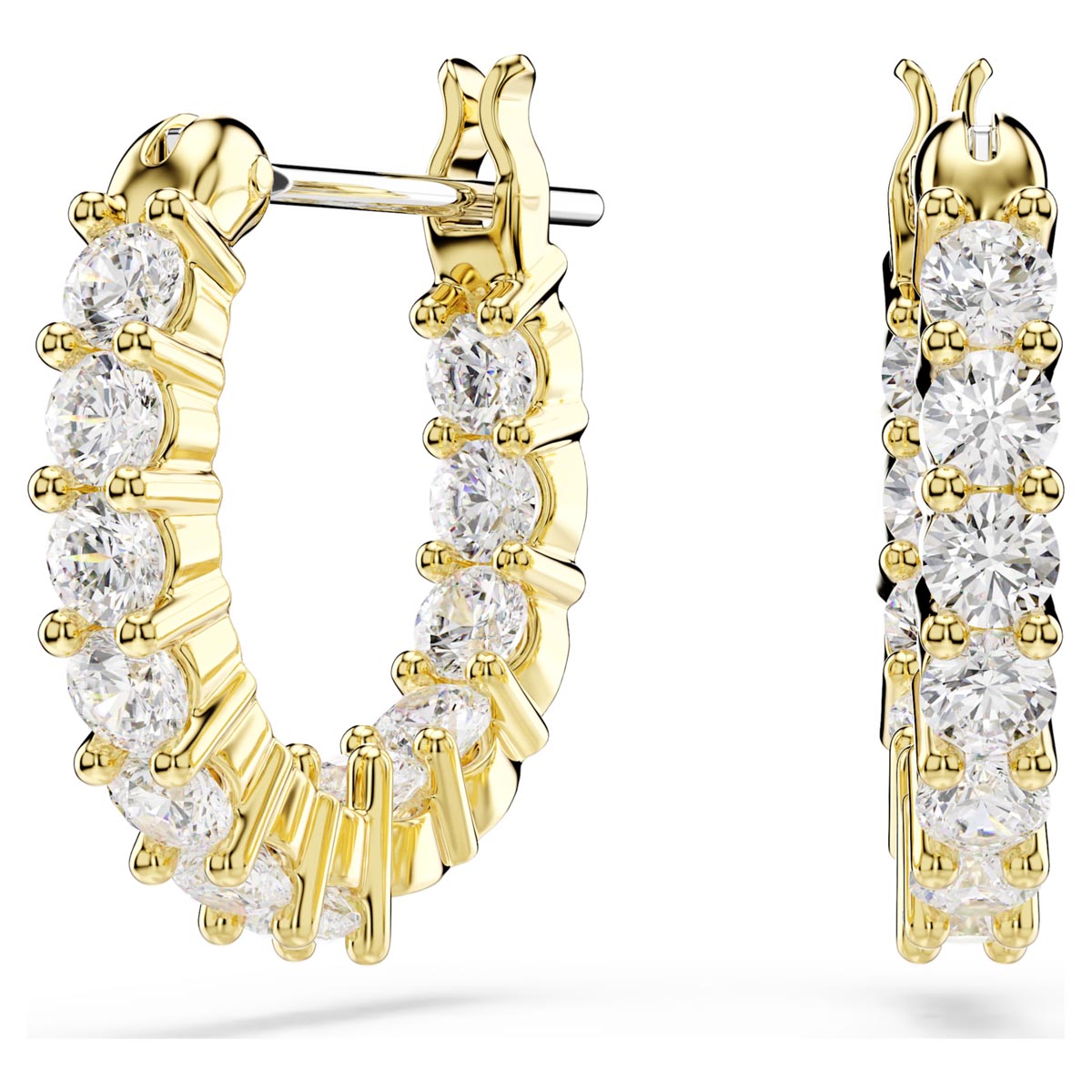 Swarovski Matrix Vittore Hoop Earrings in Yellow Tone Plate