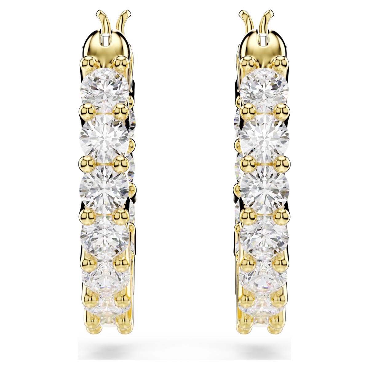 Swarovski Matrix Vittore Hoop Earrings in Yellow Tone Plate