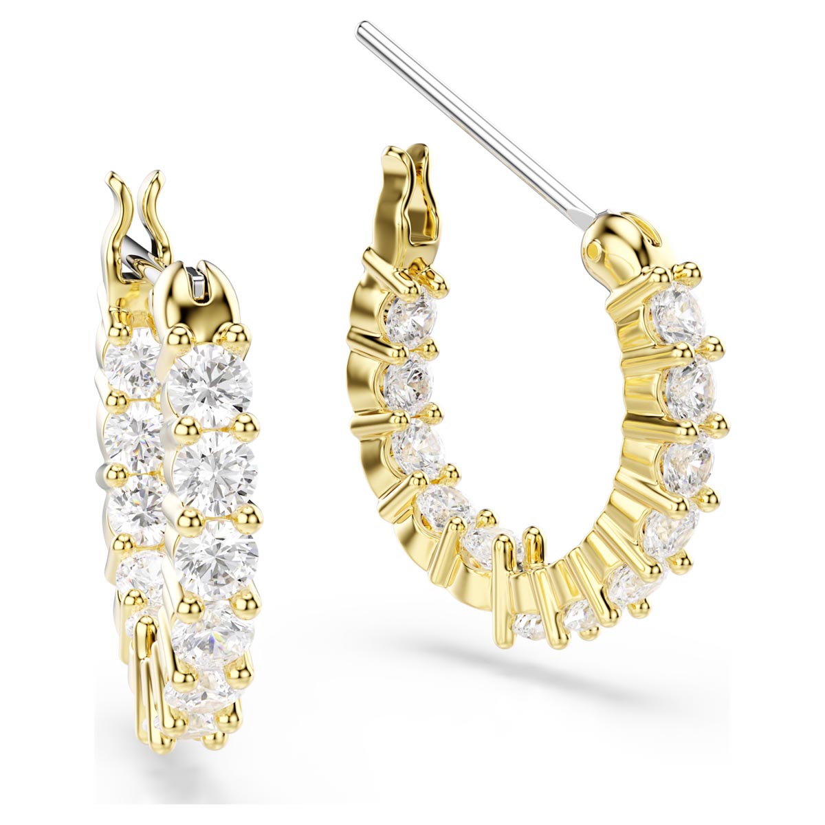 Swarovski Matrix Vittore Hoop Earrings in Yellow Tone Plate