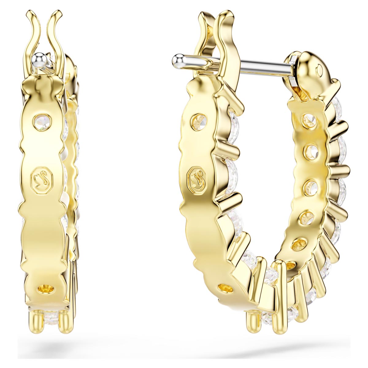 Swarovski Matrix Vittore Hoop Earrings in Yellow Tone Plate