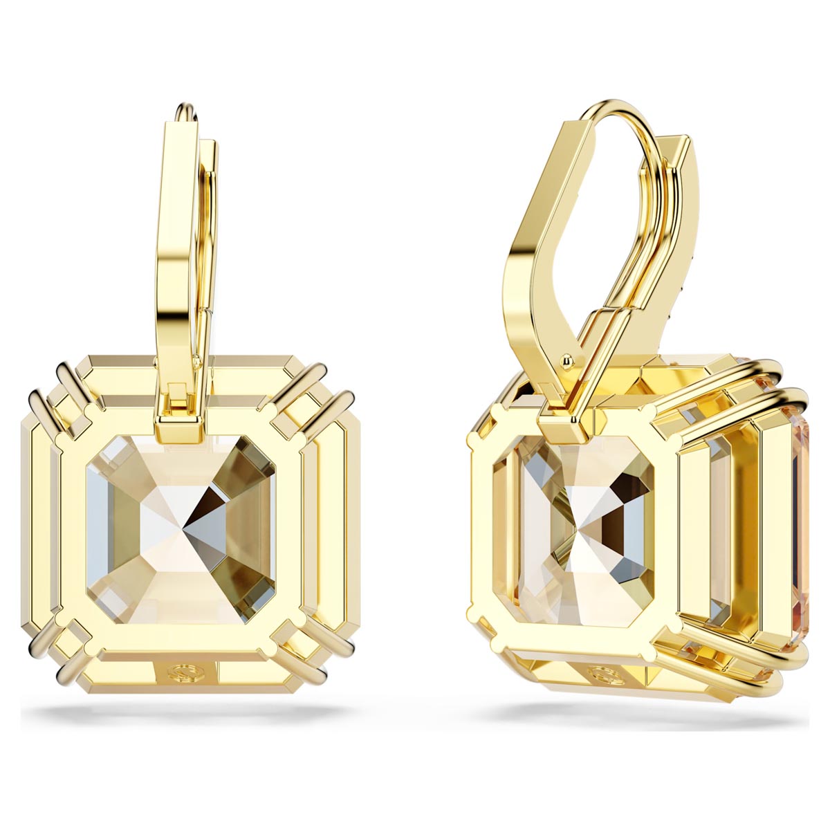 Swarovski Millenia Drop Earrings in Yellow Tone Plate