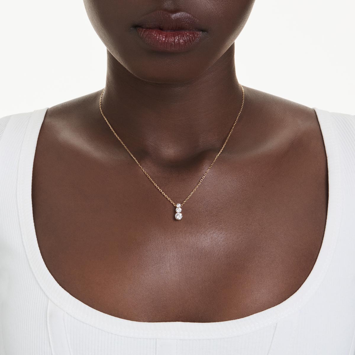 Swarovski Stilla Attract Necklace in Yellow Tone Plate