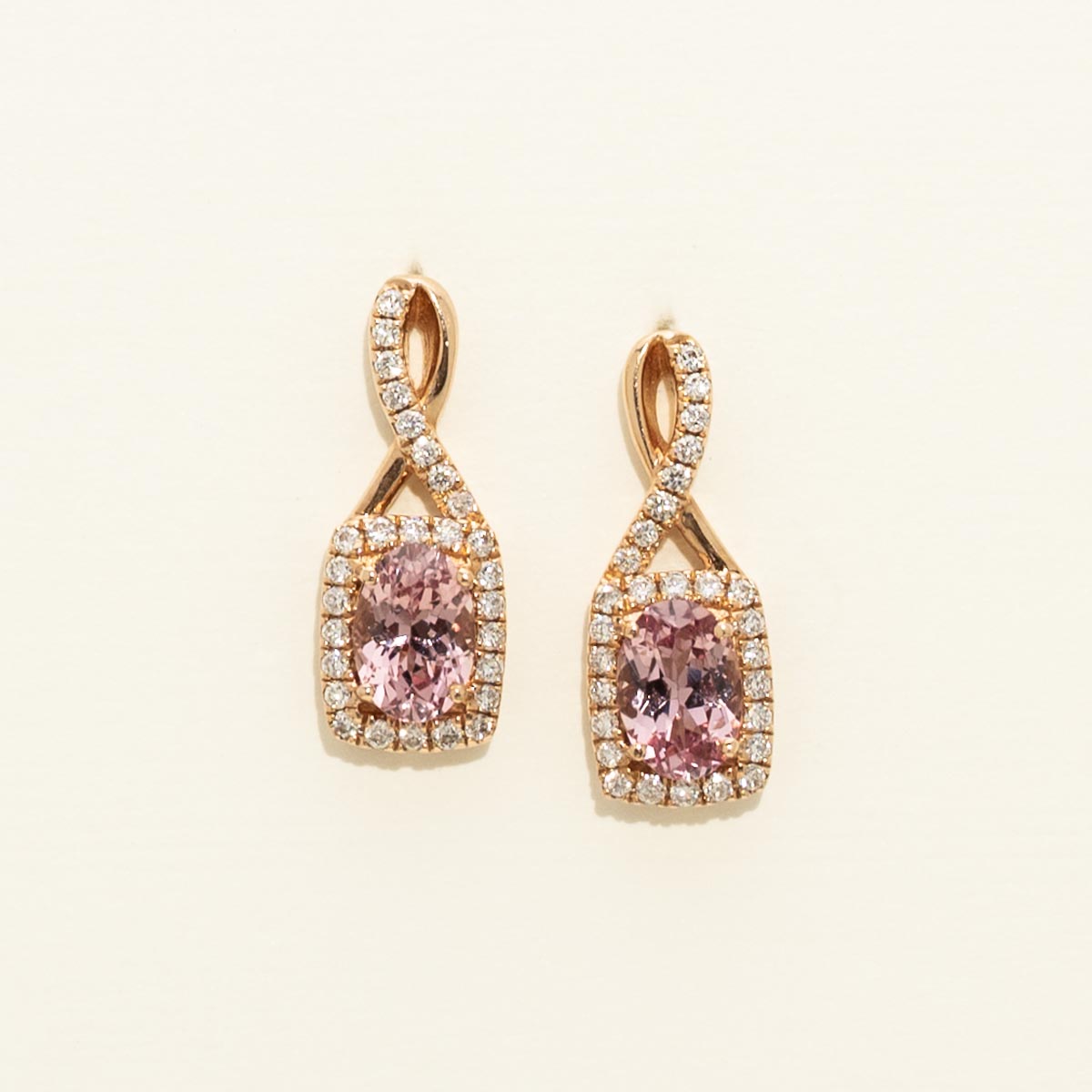 Parlé Lotus Garnet Earrings in 14kt Rose Gold with Diamonds (1/4ct tw)