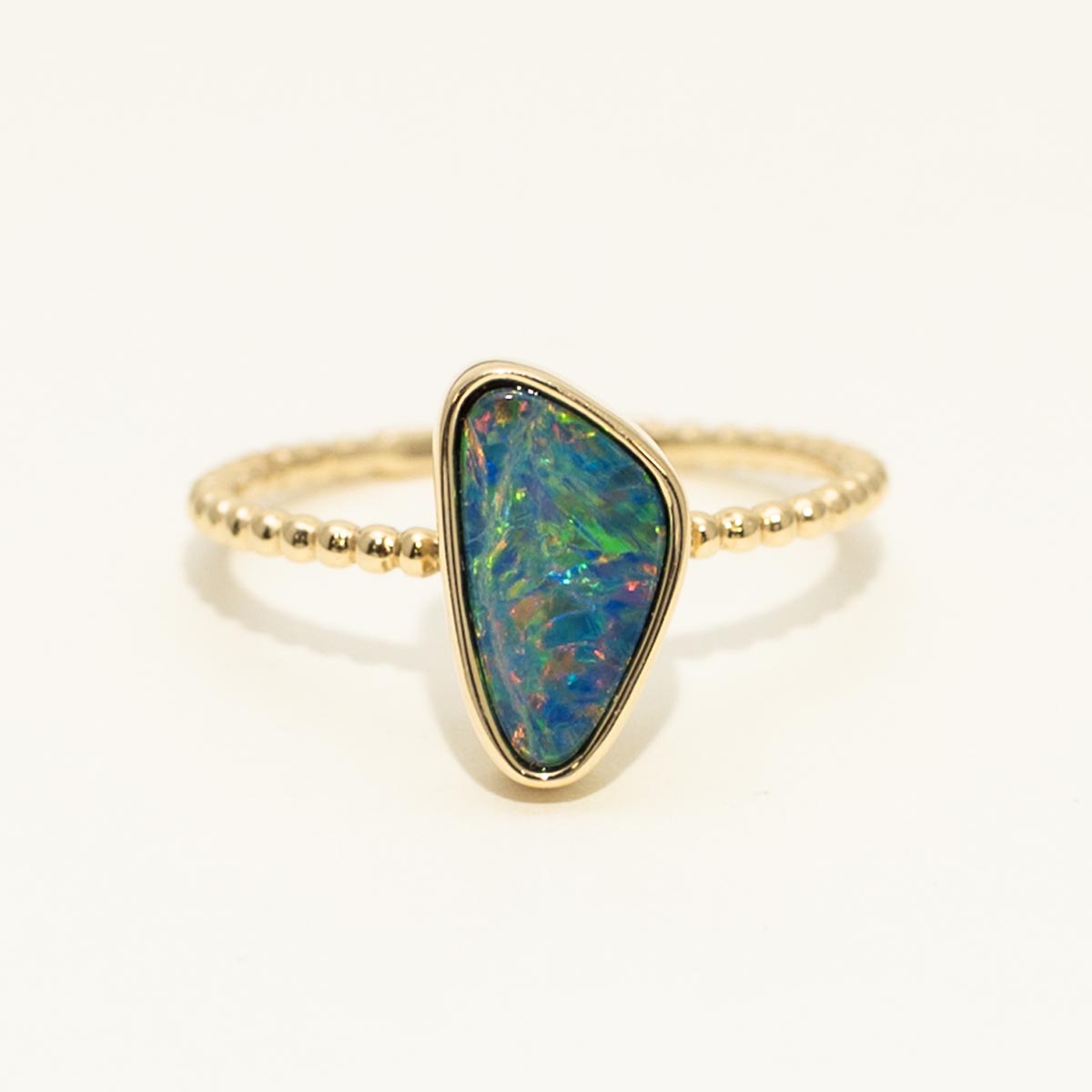 Parlé Australian Opal Doublet Ring in 14kt Yellow Gold
