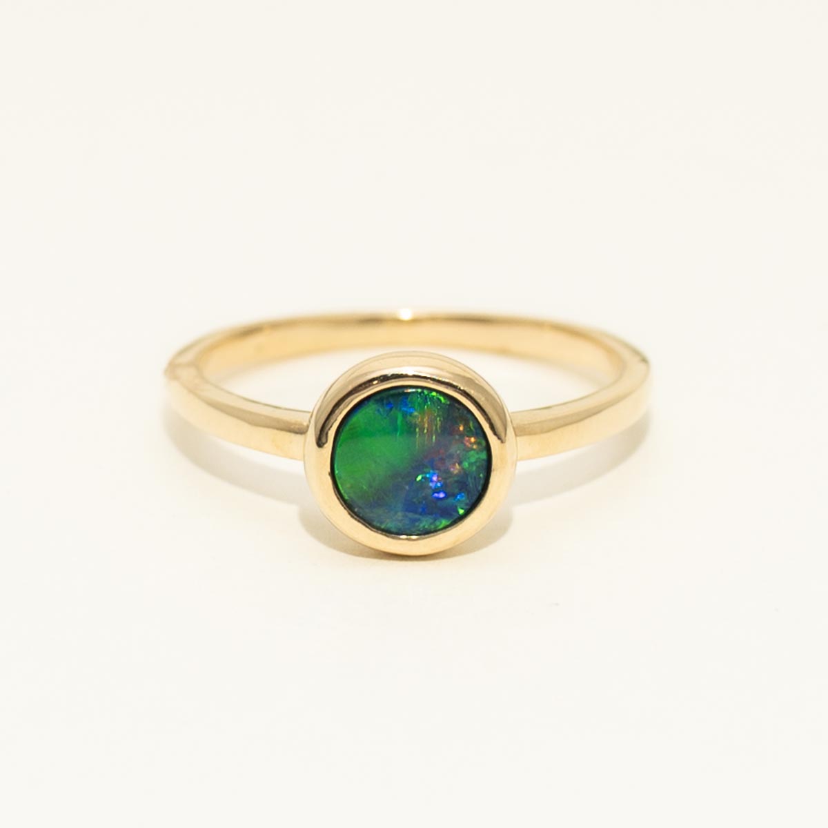 Parlé Australian Opal Doublet Ring in 14kt Yellow Gold