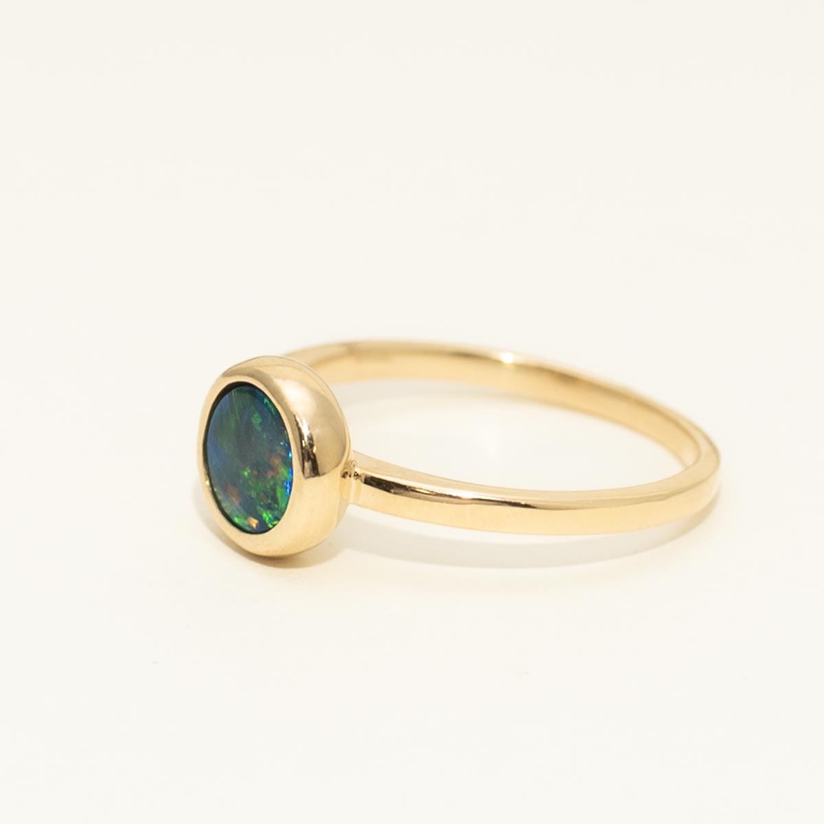 Parlé Australian Opal Doublet Ring in 14kt Yellow Gold