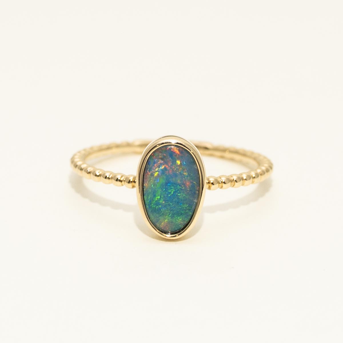 Parlé Australian Opal Doublet Ring in 14kt Yellow Gold