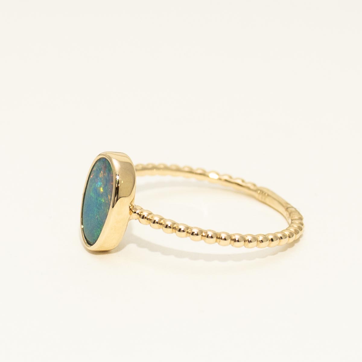 Parlé Australian Opal Doublet Ring in 14kt Yellow Gold