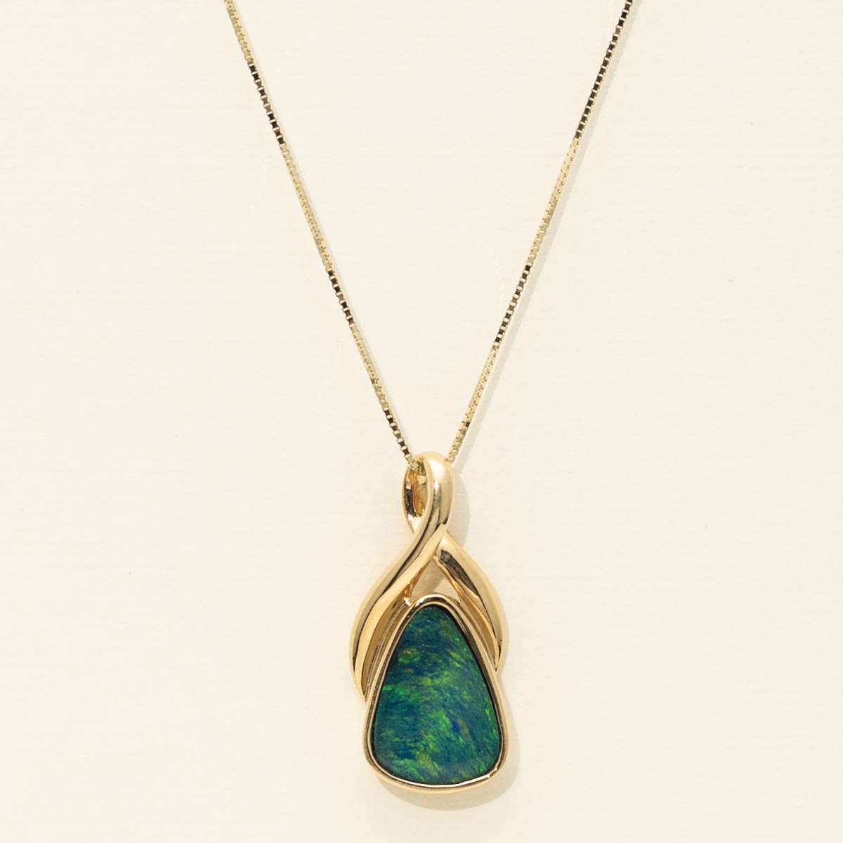 Parlé Australian Opal Doublet Necklace in 14kt Yellow Gold