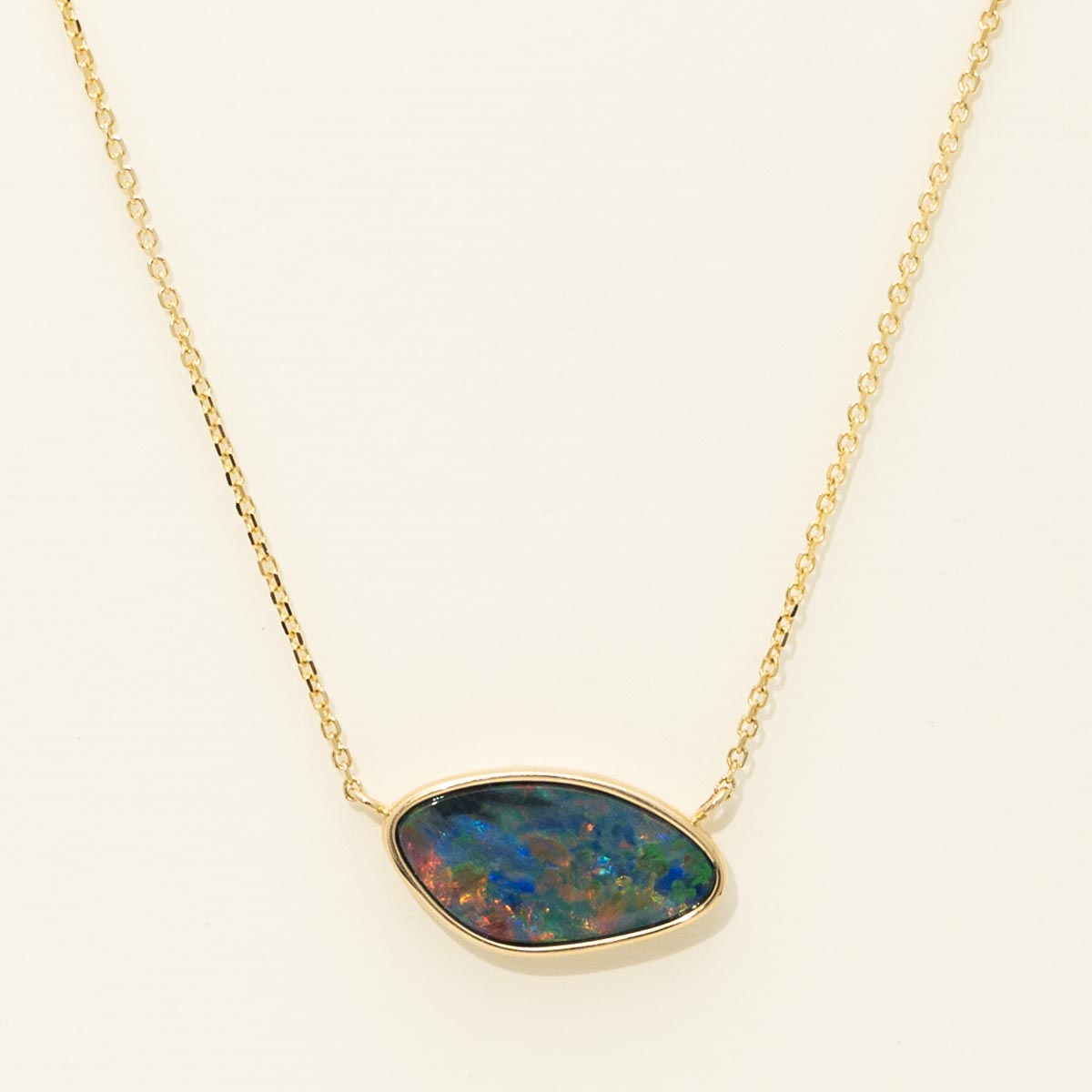Parlé Australian Opal Doublet Necklace in 14kt Yellow Gold