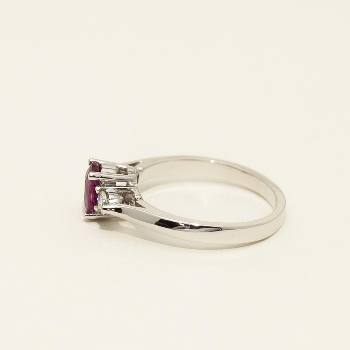 Oval Pink Sapphire Ring in 14kt White Gold with Diamonds (1/5ct tw)
