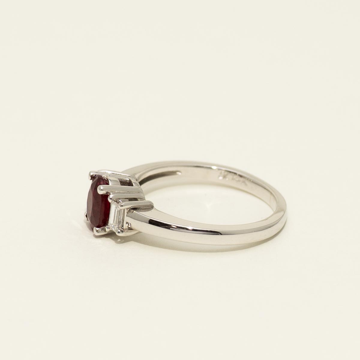 Oval Ruby Ring in 14kt White Gold with Diamonds (1/5ct tw)
