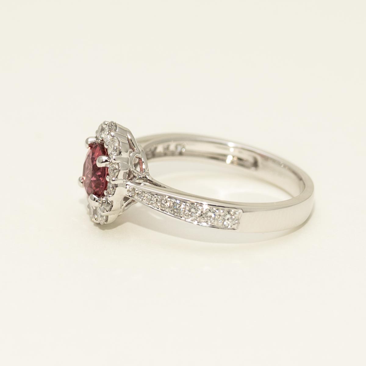 Pink Tourmaline Ring in 14kt White Gold with Diamonds (1/7ct tw)