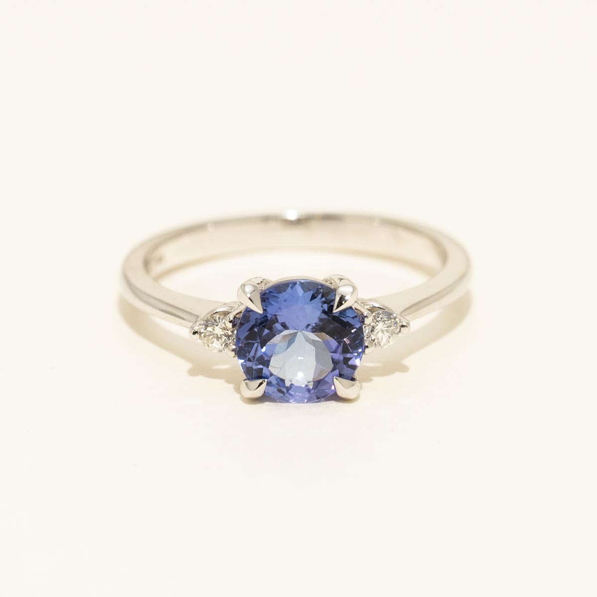 Tanzanite Ring in 14kt White Gold with Diamonds